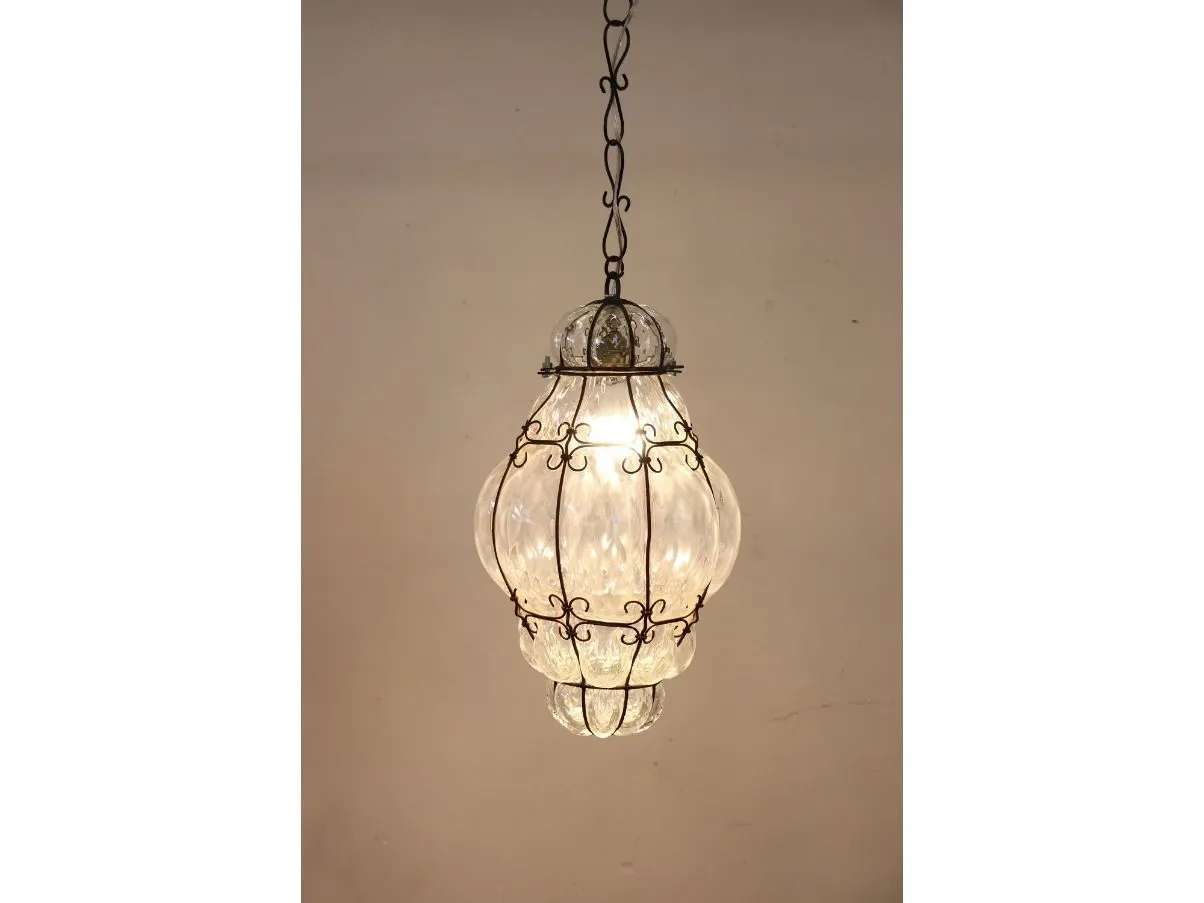 Lampada a sospensione in vetro di Murano vintage (anni'20) 1