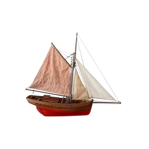 Vintage wooden sailboat model (1920s), image