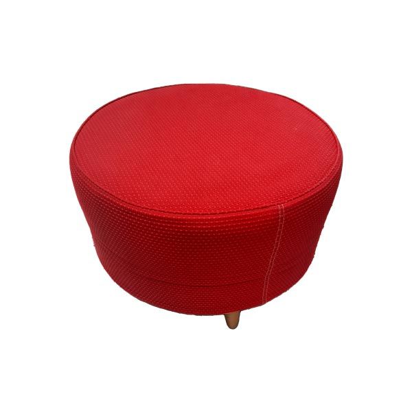 Round pouf in red fabric, Moroso image