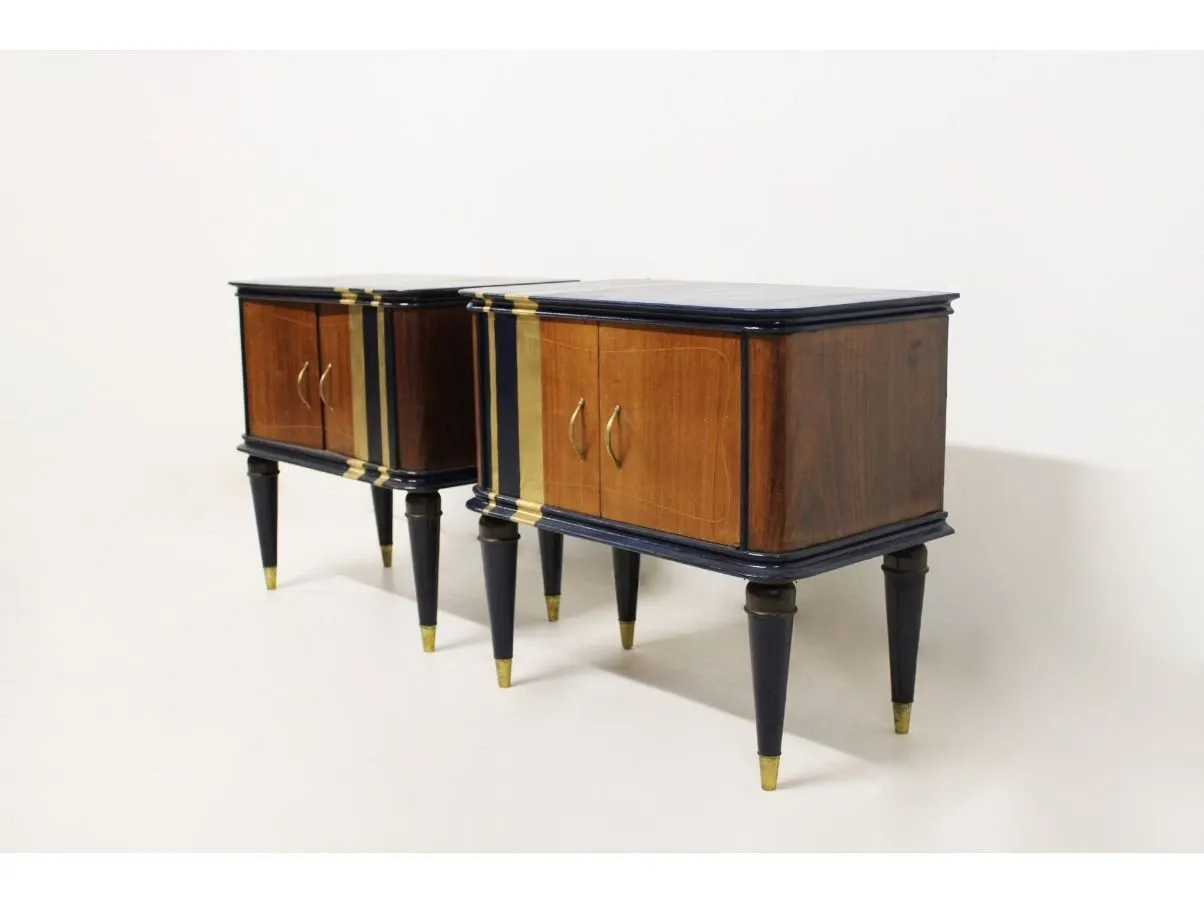 Set 2 comodini vintage in legno verniciato (anni '50),  1