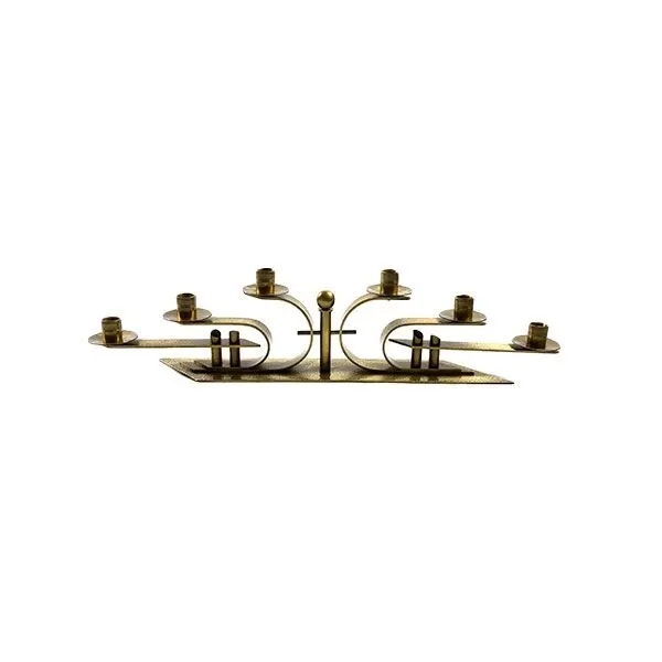 Bauhaus Kerzenhalter aus gehämmeltem Messing (1930er Jahre) 4