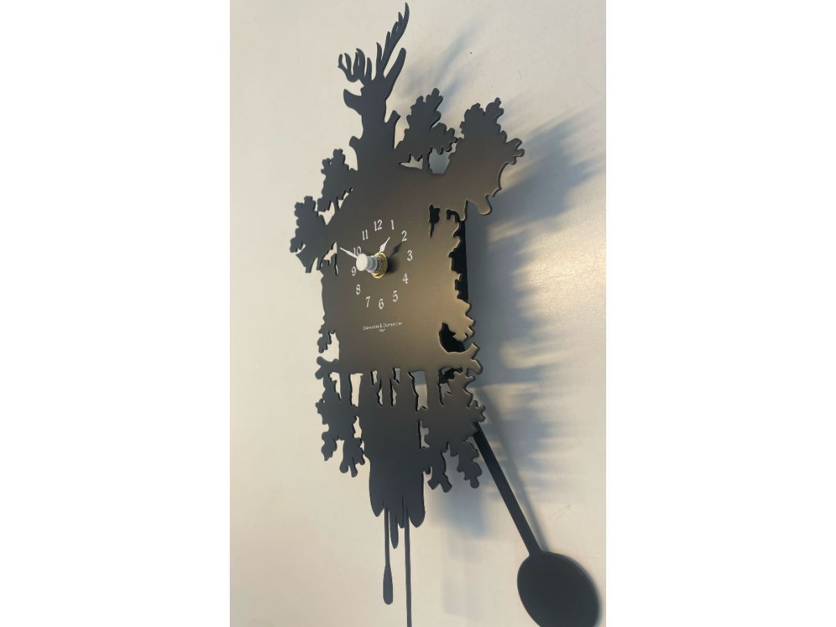 Black Mignon Pendulum Wall Clock by Pascal Tarabay, Diamantini&Domeniconi Side