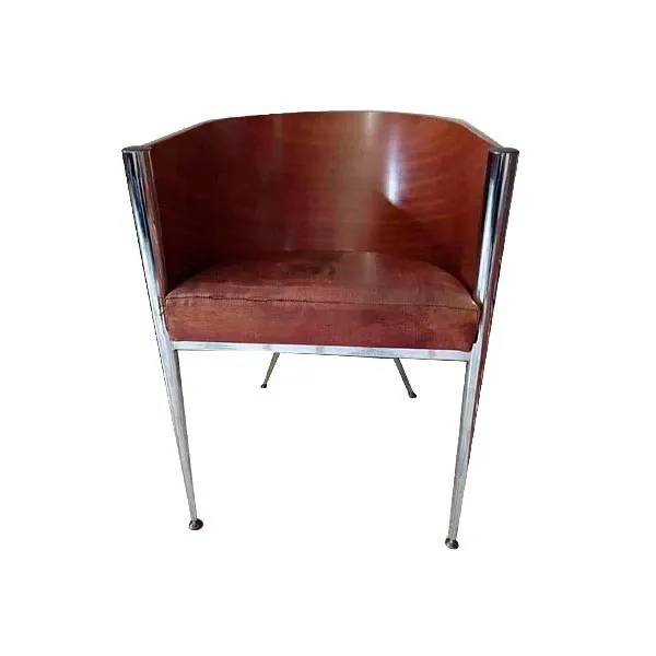 Vintage steel and leather armchair (1960s) image