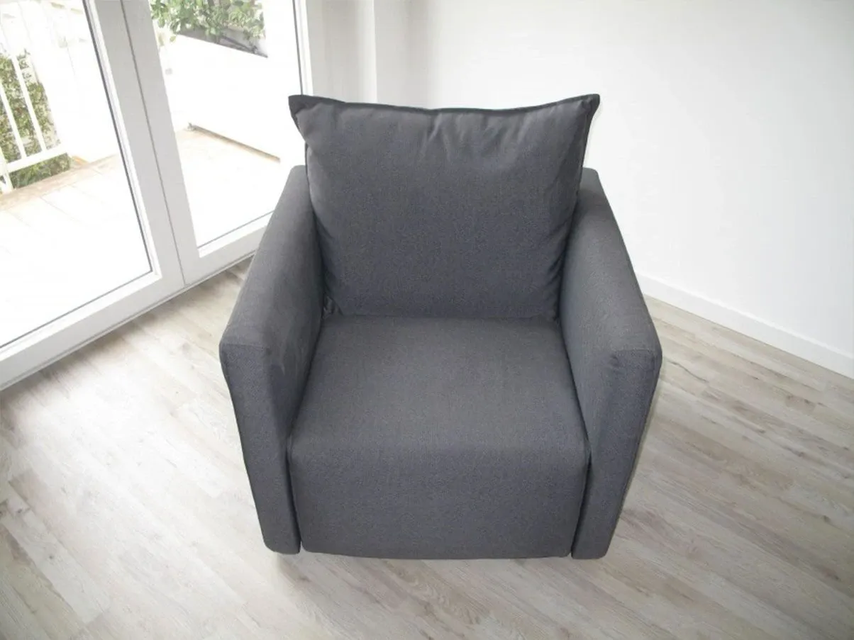 Gilda armchair with armrests fabric (anthracite), Novamobili 2