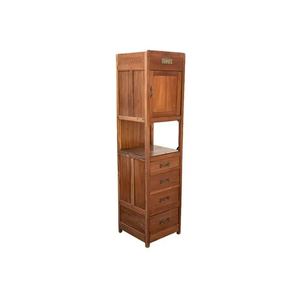 Vintage column chest of drawers in walnut (1930s), image