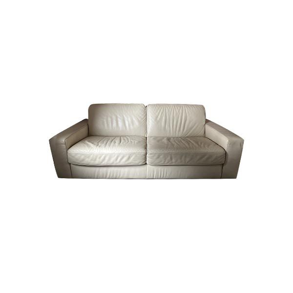 2 seater sofa in white leather, Natuzzi image