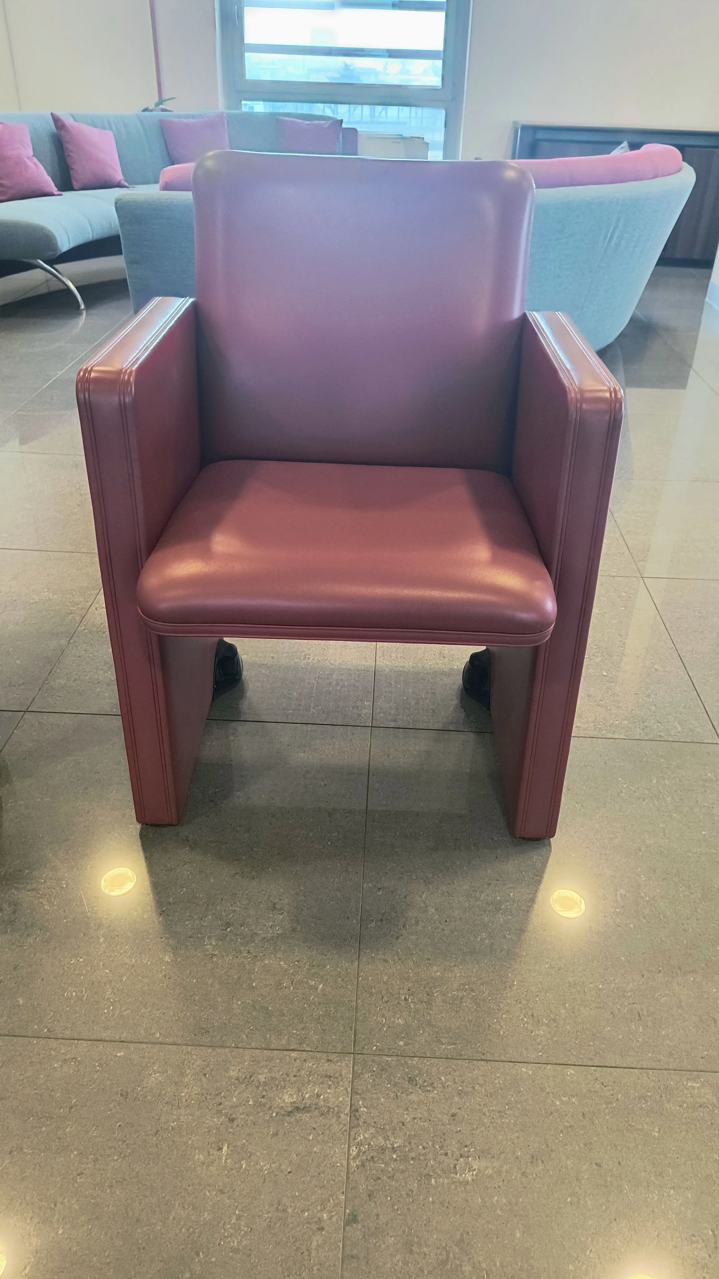 THF 96 armchair with leather wheels (red), Poltrona Frau 10