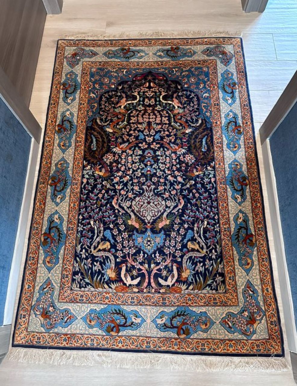 Tappeto persiano Isphahan in seta su cotone Main