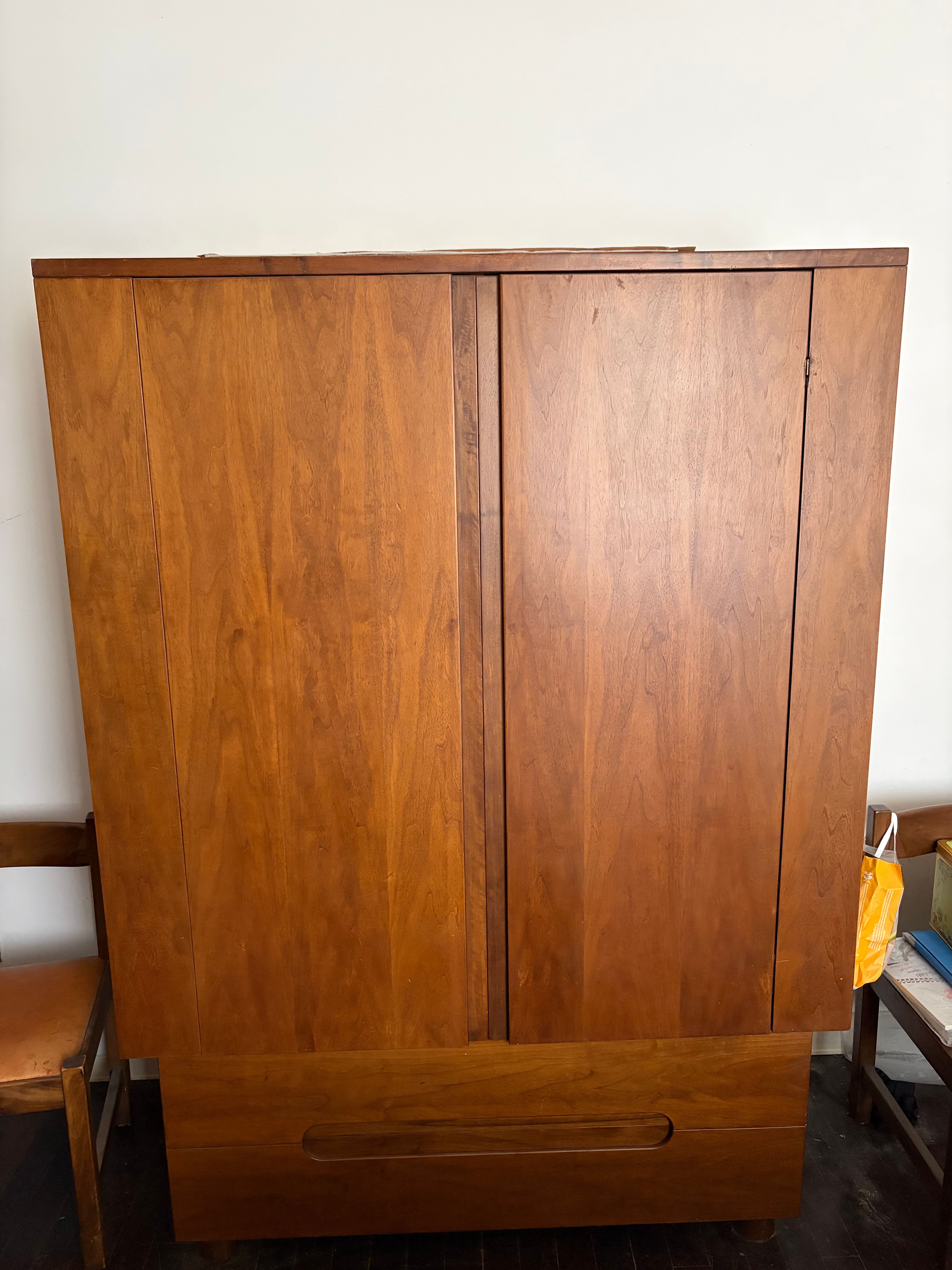 Armadio 2 ante Serena in legno di noce di Giovanni Michelucci (anni '60) Front