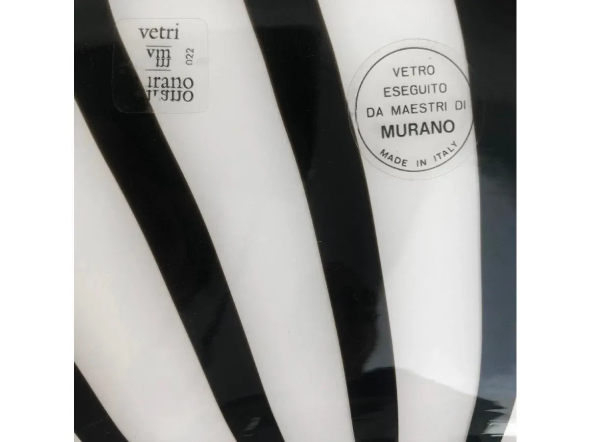 Lampada a sospensione di Murano in vetro nero e bianco, ITre 2
