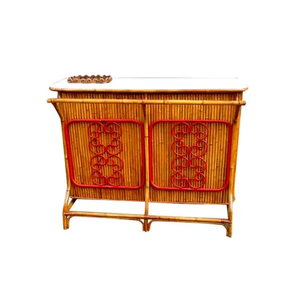 Vintage wicker bar cabinet (1960s), Bonacina1889 2