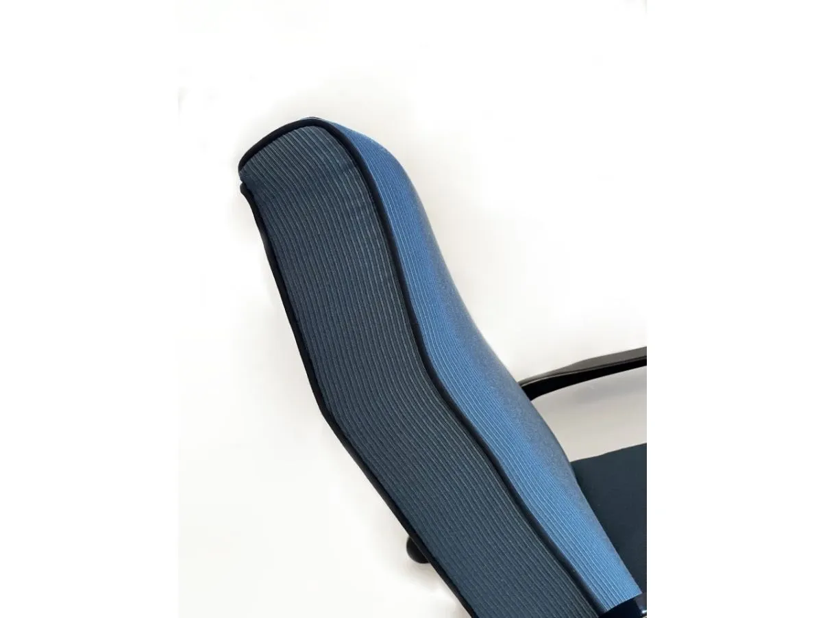 Set 2 poltrone vintage in cotone blu (anni '50), 5