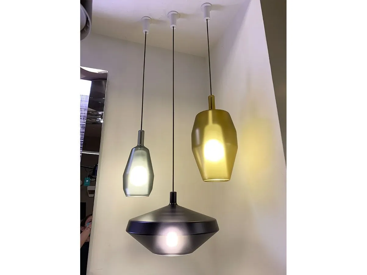 Lampada a sospensione MoM Low in vetro (blu), Penta 1