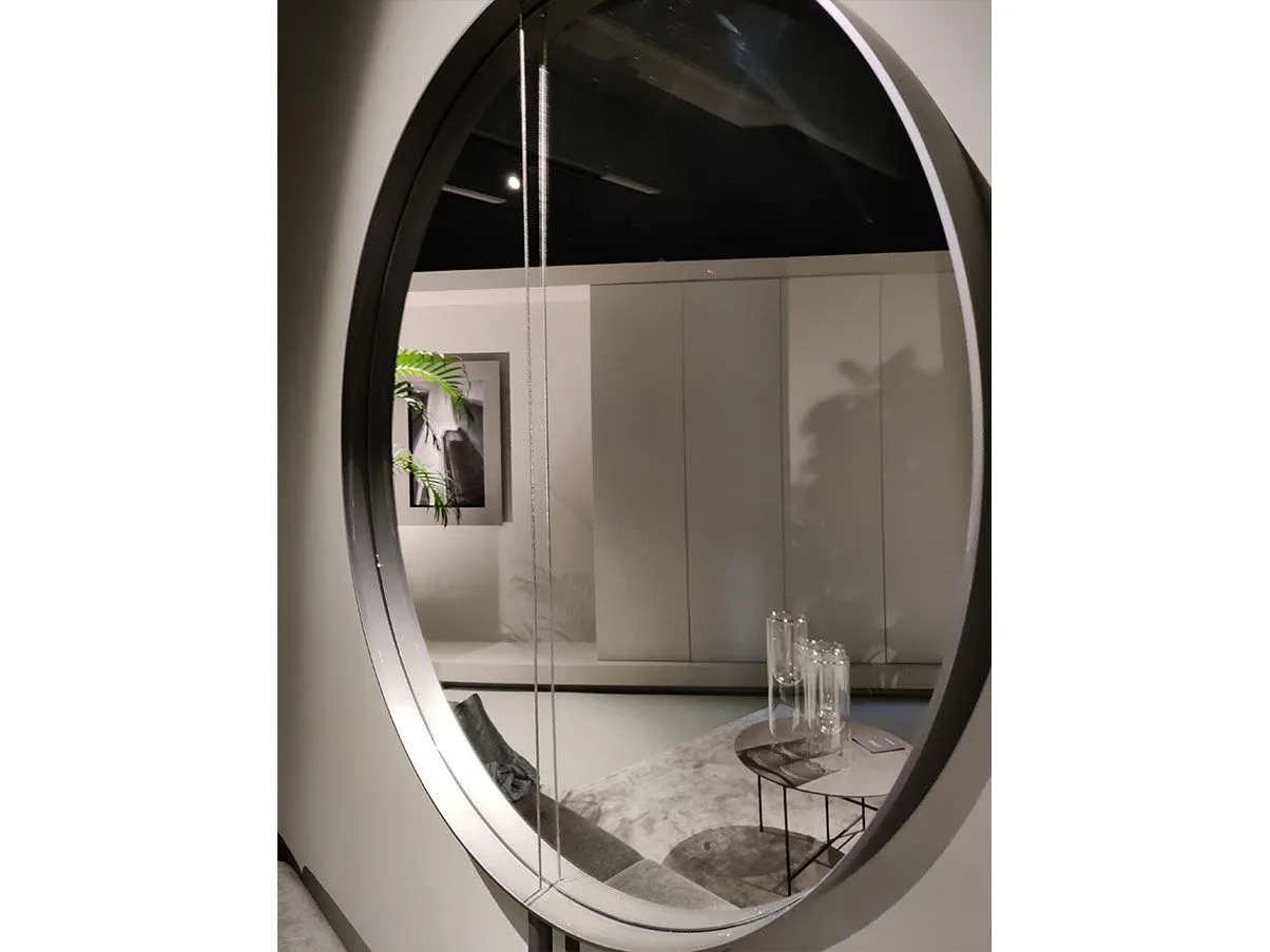 Galileo round mirror in steel (black), Living Divani 1