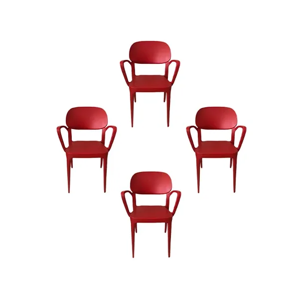 Set of 4 Amy chairs in polypropylene (red), Alma Design image