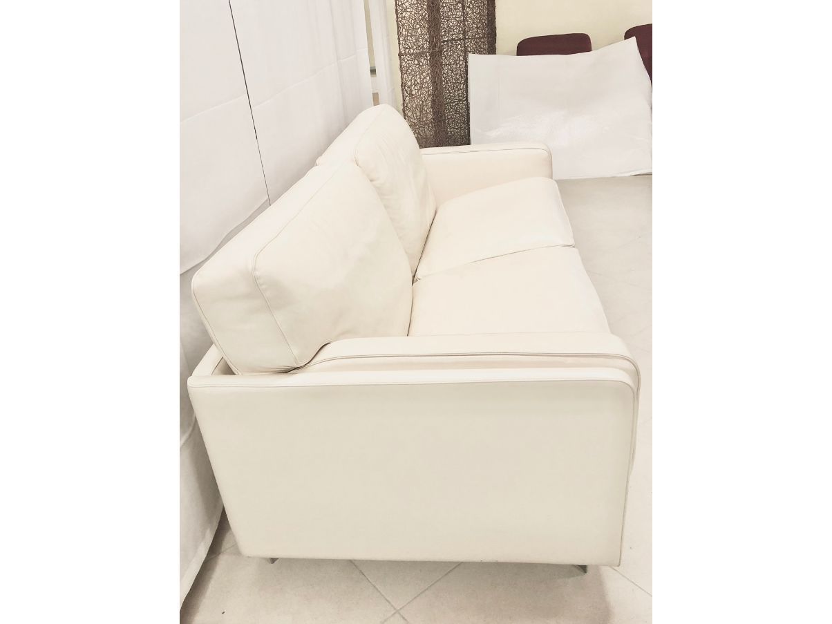 Weißes Ledersofa Side