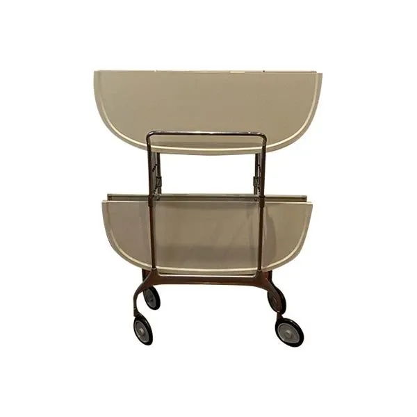 Carrello pieghevole Gastone con ruote in acciaio cromato, Kartell 