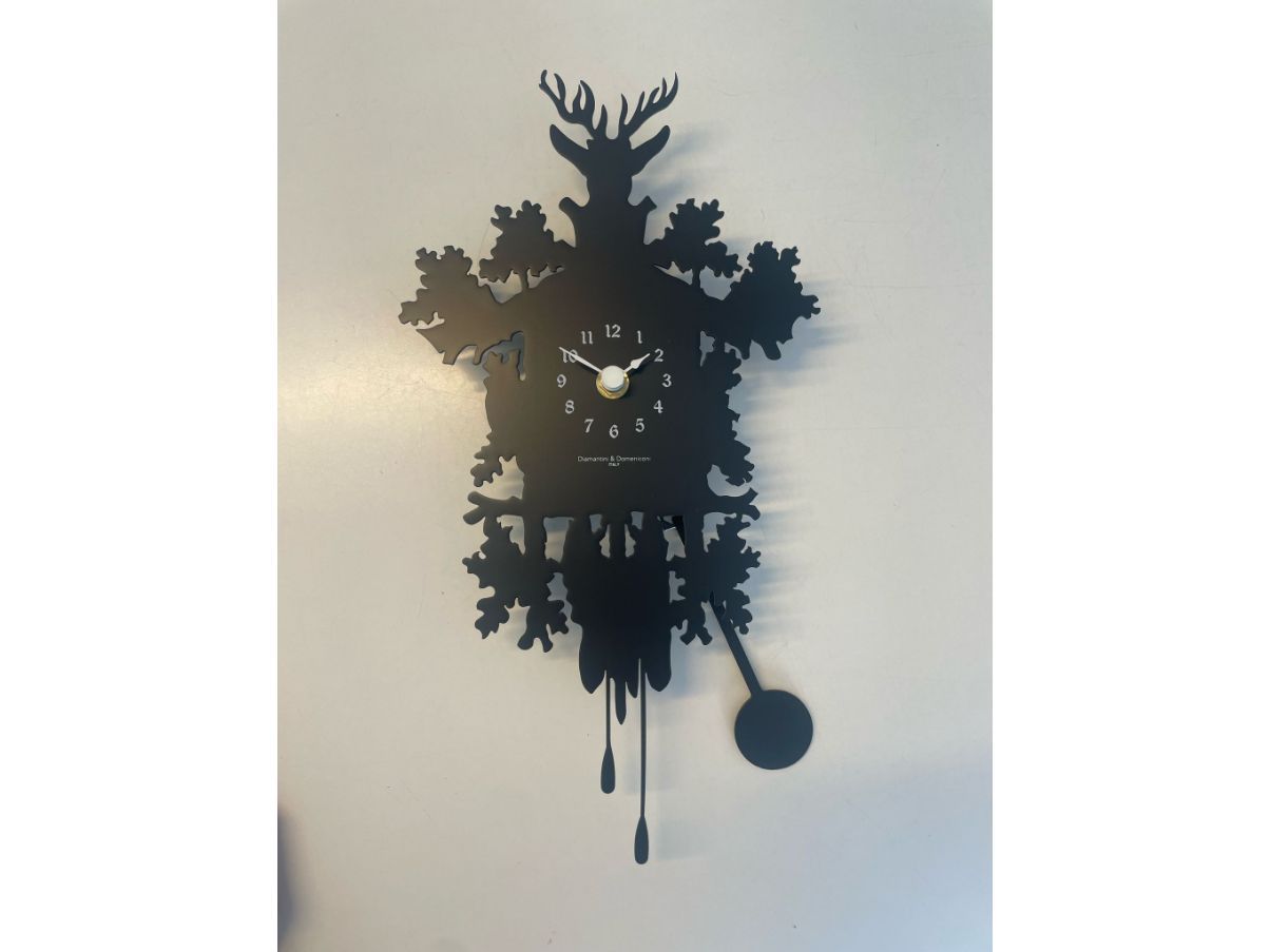 Black Mignon Pendulum Wall Clock by Pascal Tarabay, Diamantini&Domeniconi Front
