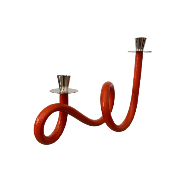 Candeliere MulT8 in argento e pvc arancione, De Vecchi image