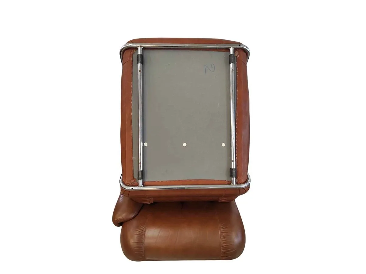 Set of 4 modular armchairs with metal structure (1950s) 9