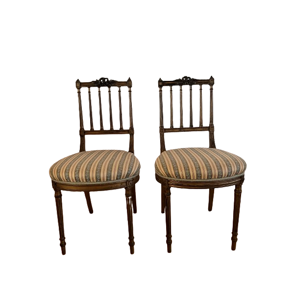 Set of 2 vintage neoclassical style chairs, image