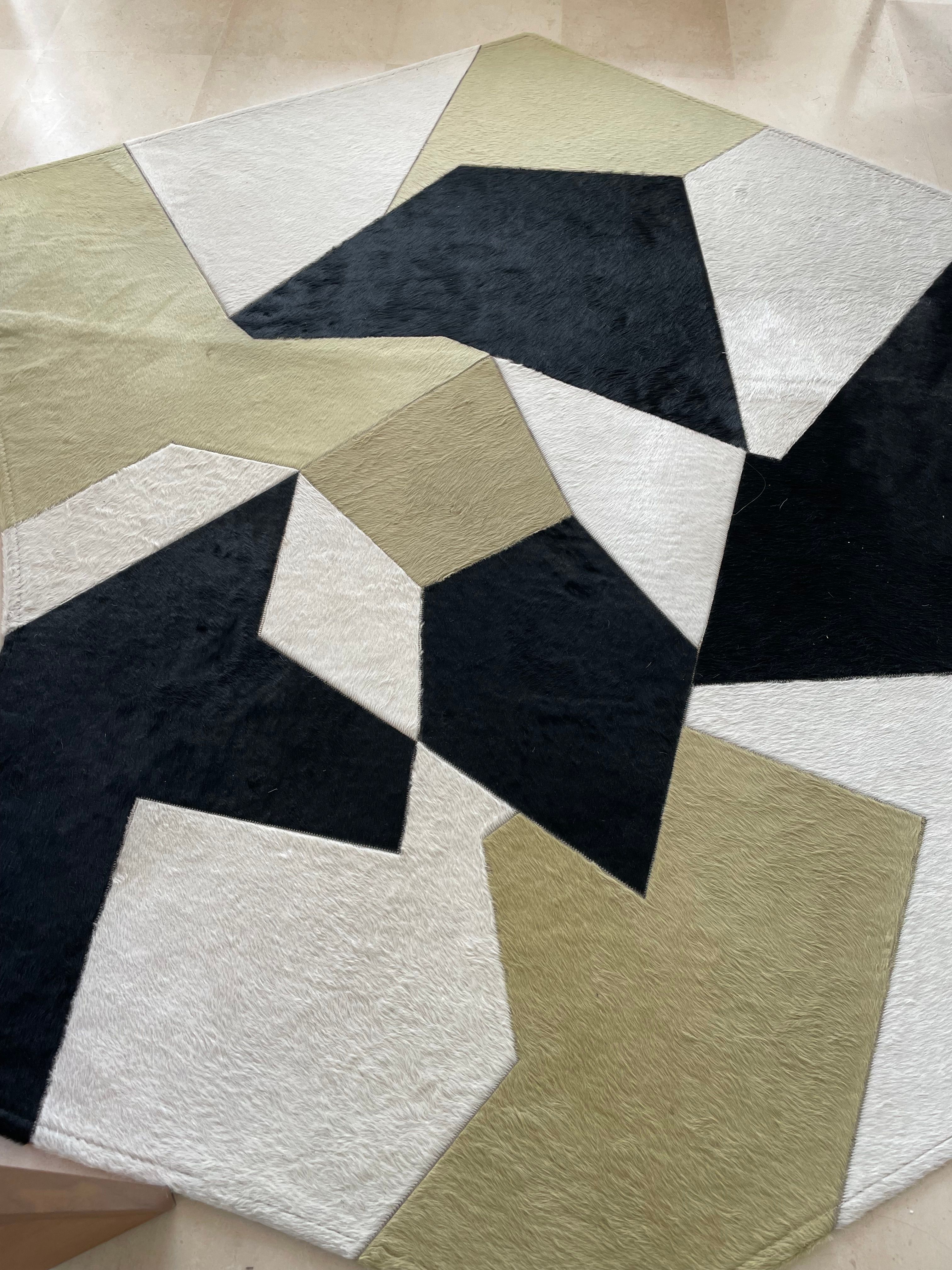 Gio Ponti D.754.1 Geometric Leather Rug Side