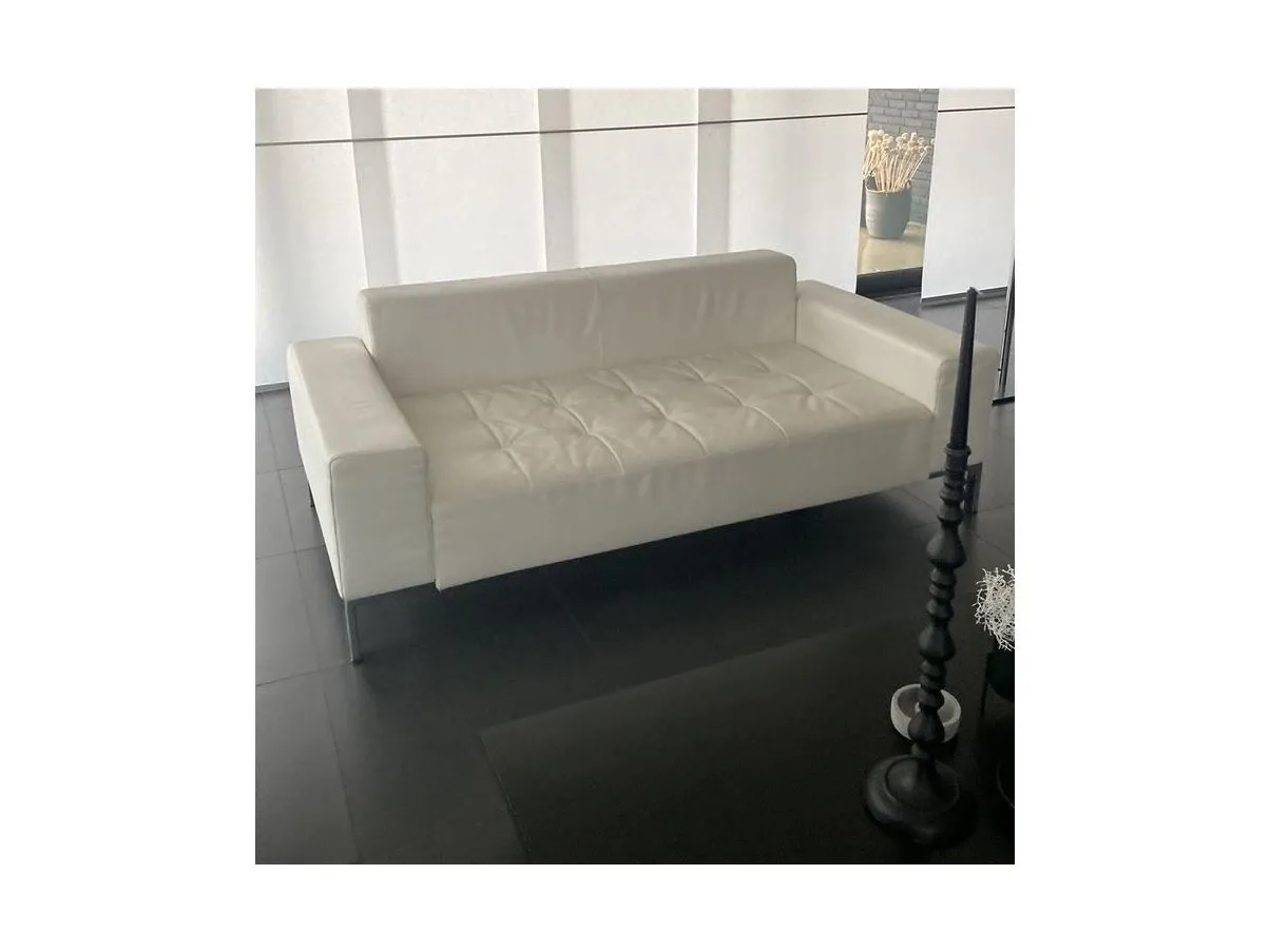 Set of 2 Alfa sofas in white leather, Zanotta image