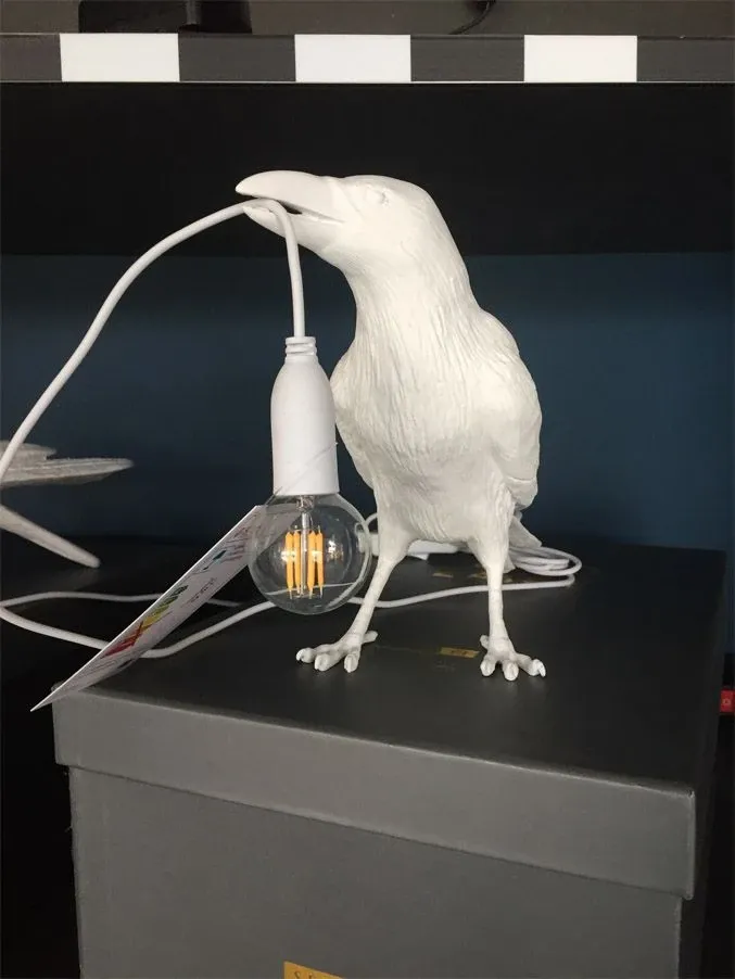 Bird Lamp White Waiting (outdoor) 