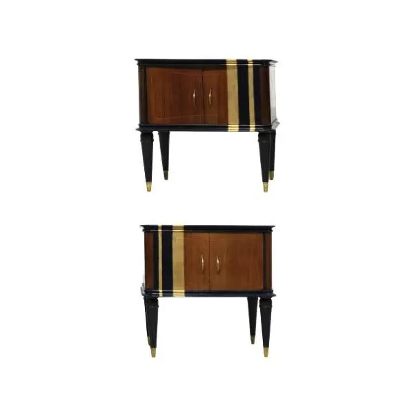 Set 2 comodini vintage in legno verniciato (anni '50),  