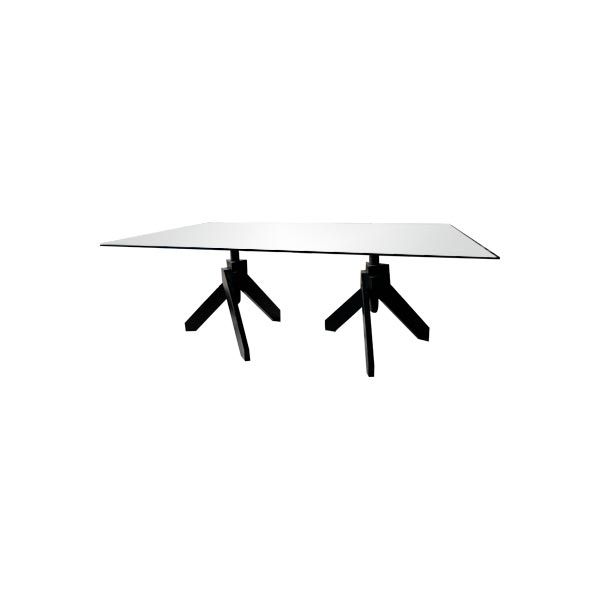 Vintage rectangular table in tempered glass, image