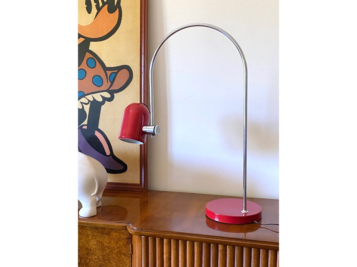 Lampada da tavolo arco vintage (anni'70), Reggiani 4