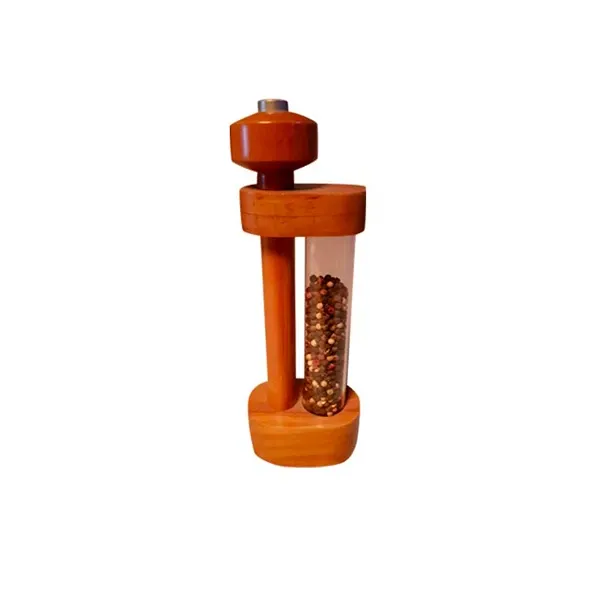 Pepper mill by Ettore Sottsass in pear wood, Alessi image