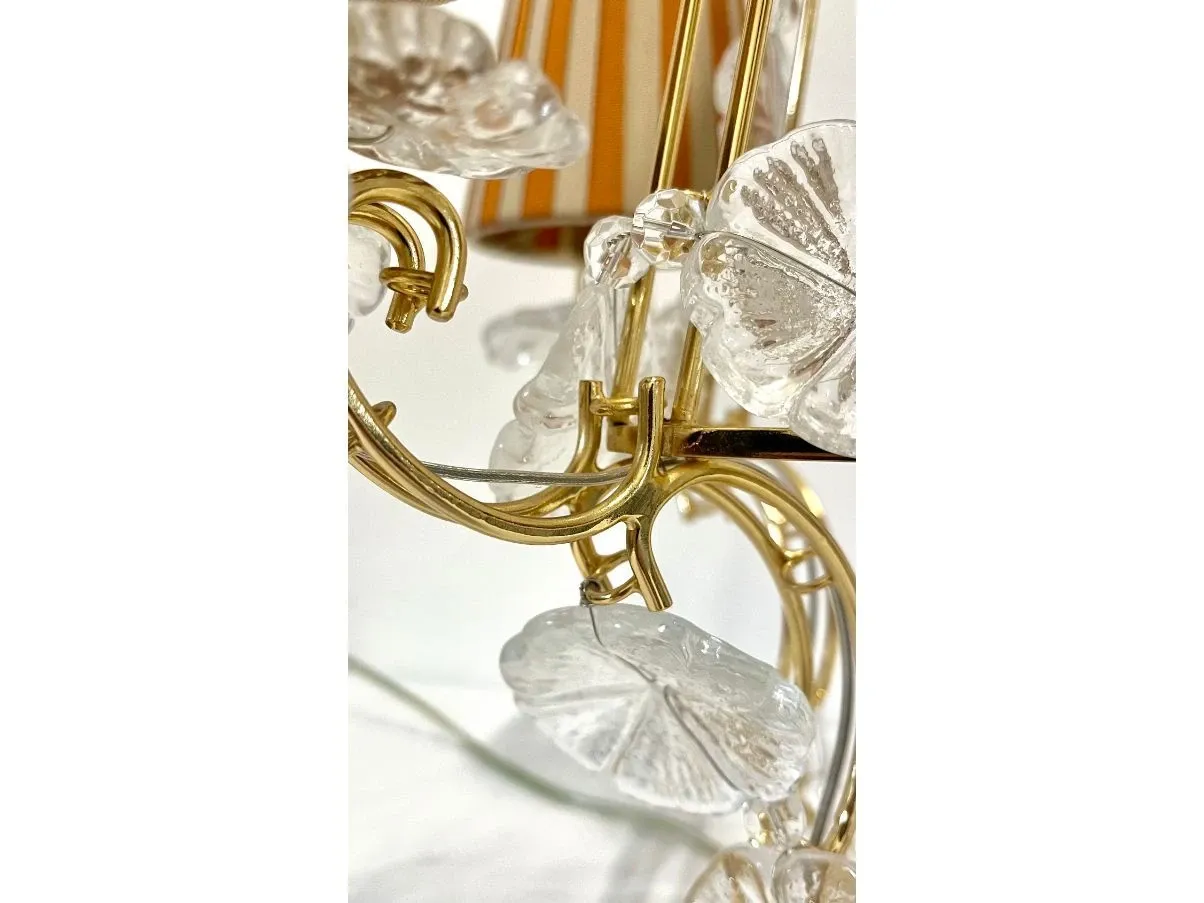 Lampada da tavolo in ferro placcato oro vintage,  5