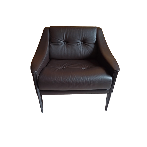 Dezza armchair in brown leather by Gio Ponti, Poltrona Frau image