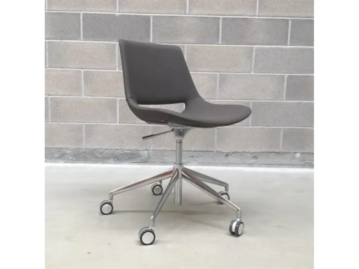 Drehstuhl Palm aus Polyethylen und Stoff mit Rollen 1