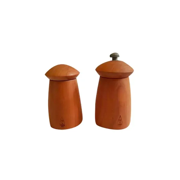 Apple wood pepper mill and salt spreader set, Alessi image