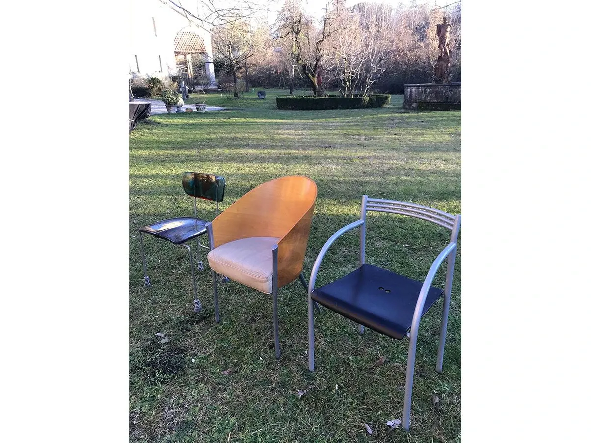 Set of 2 Francesca Spanish chairs (silver), Baleri Italia 3