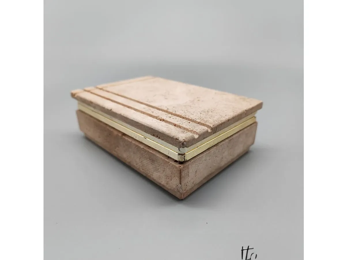 Travertine box by Enzo Mari, F.lli Mannelli 1