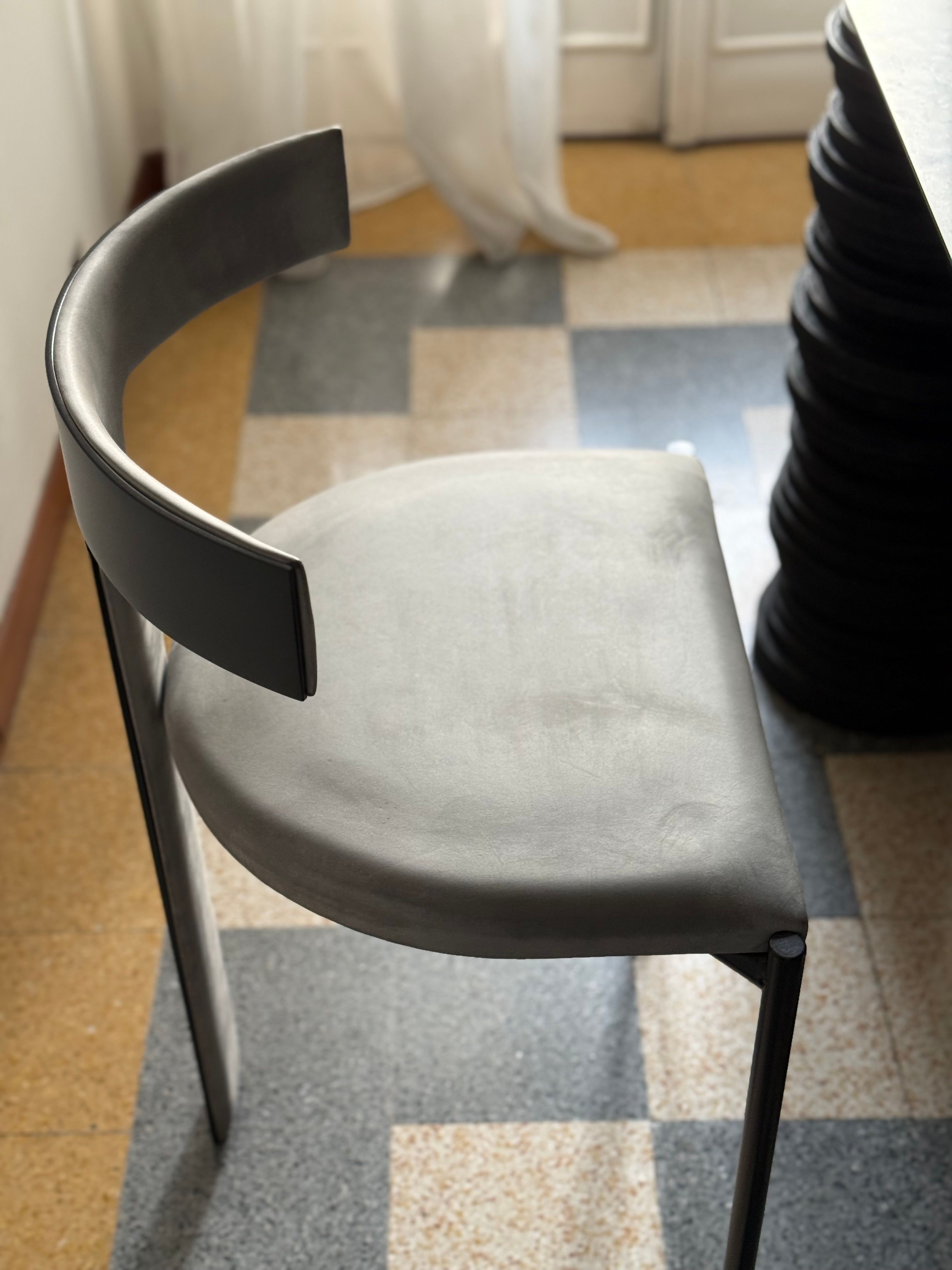 Coppia di sedie Zefir in pelle grigio di Studiopepe Side