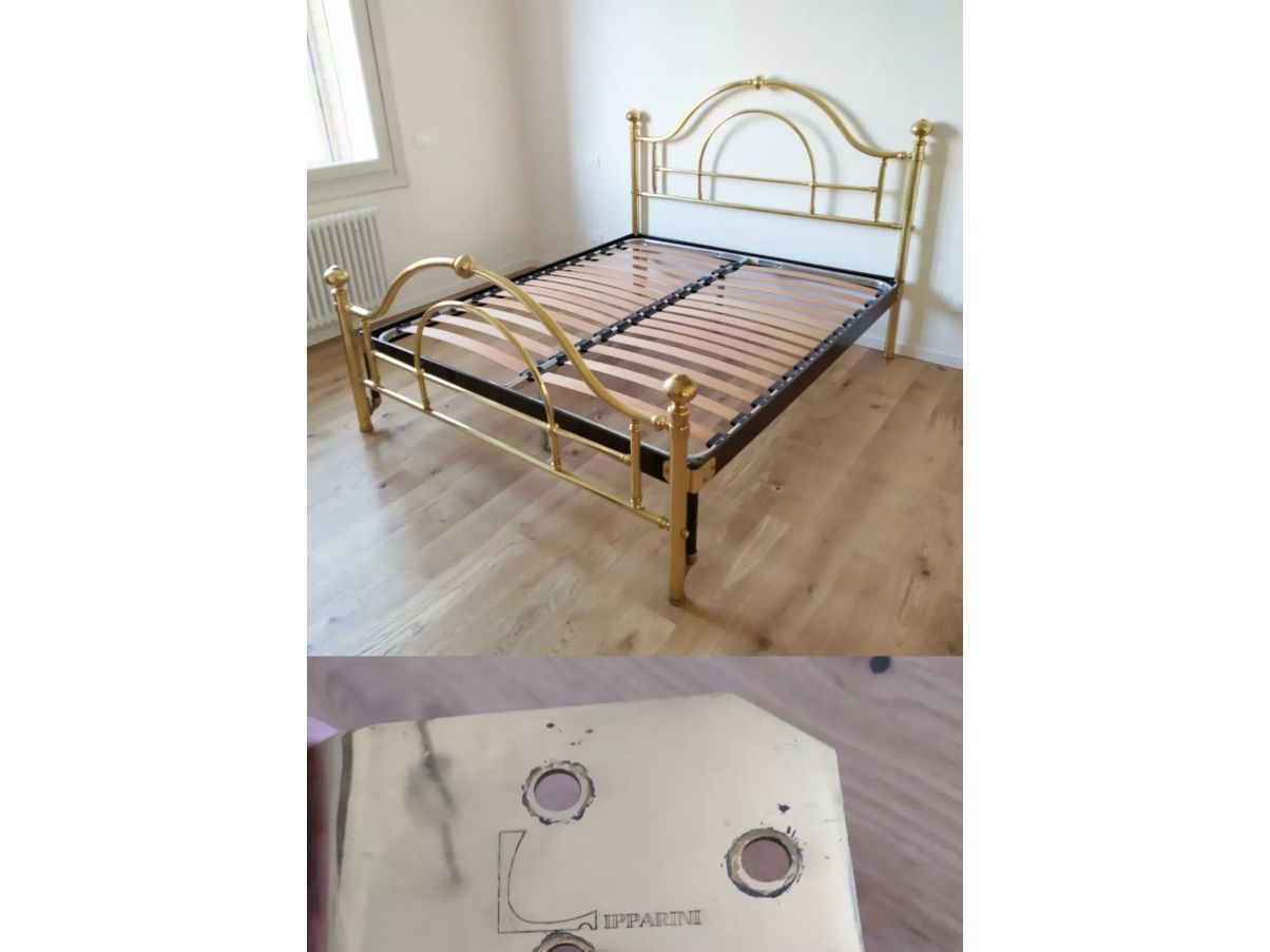 Letto matrimoniale in ottone (anni '70) Side