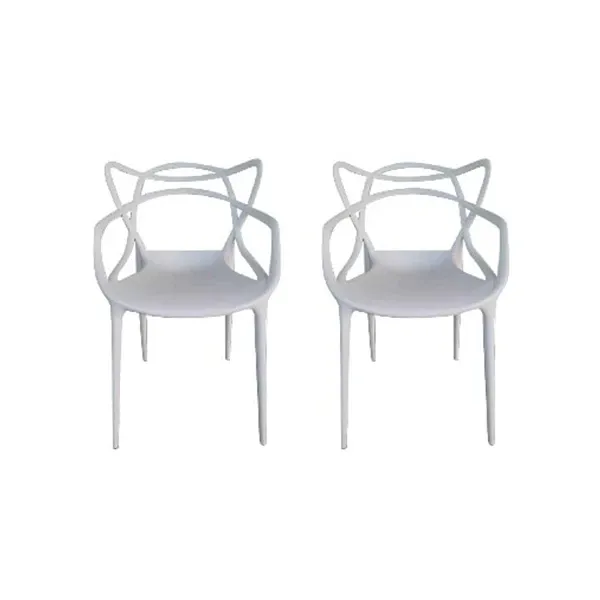 2er Set Masters Stühle aus Kunststoff (weiß) 6