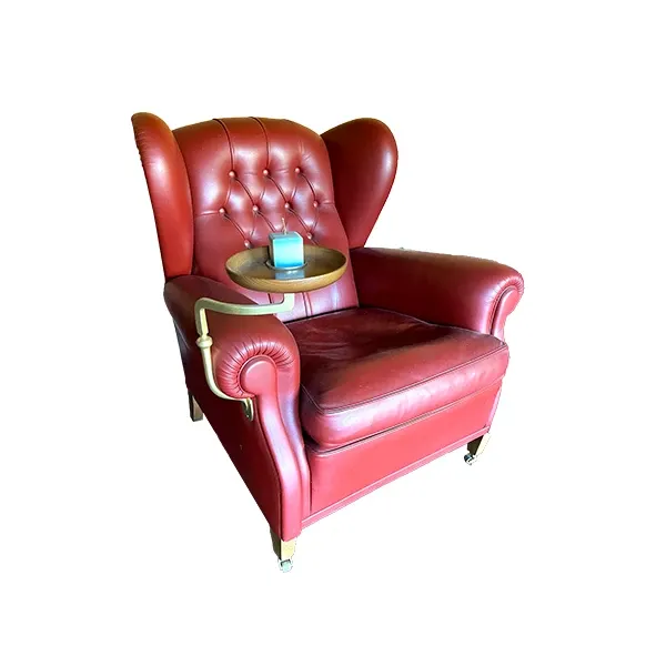 Leather armchair with saucer (burgundy), Poltrona Frau image