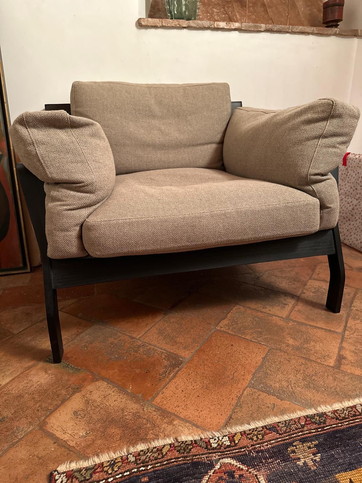 Poltrona Eloro in legno e cuoio di Rodolfo Dordoni, Cassina  Main