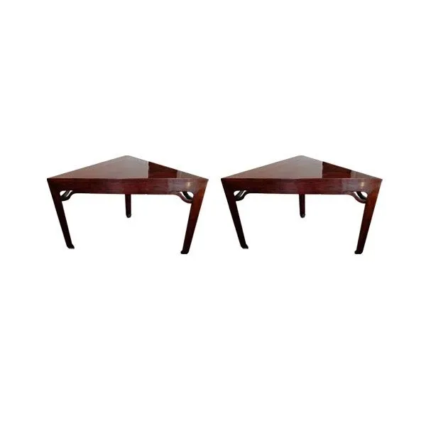 Set 2 consolle triangolari in legno mogano (inizi '900) 