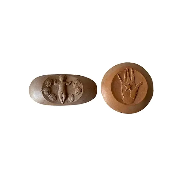 Set of 2 terracotta sculptures by Mario Molteni image