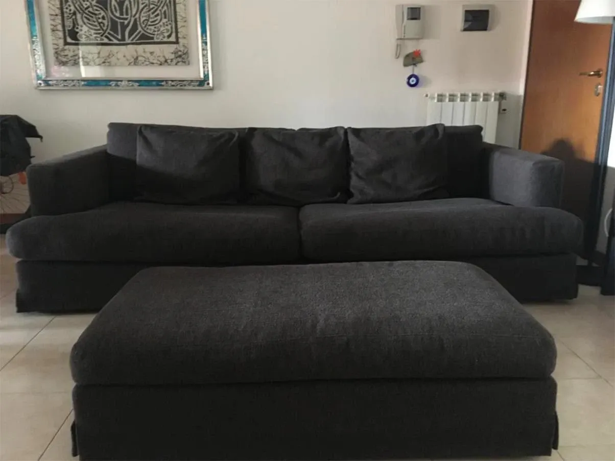Set divano 3 posti e pouf Karma (marrone), Saba 2
