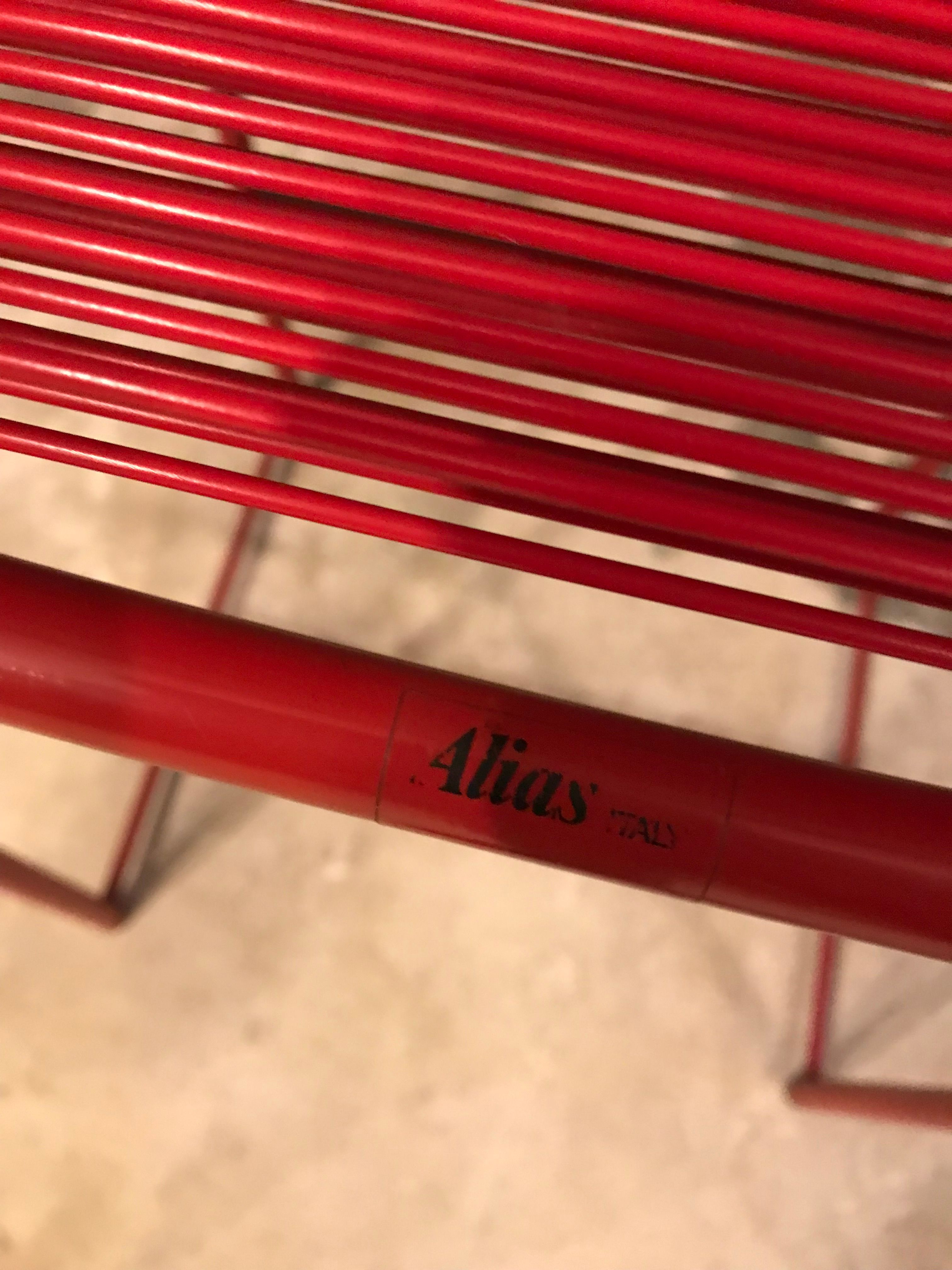 Pair of Red Spaghetti Stools, Alias Brand