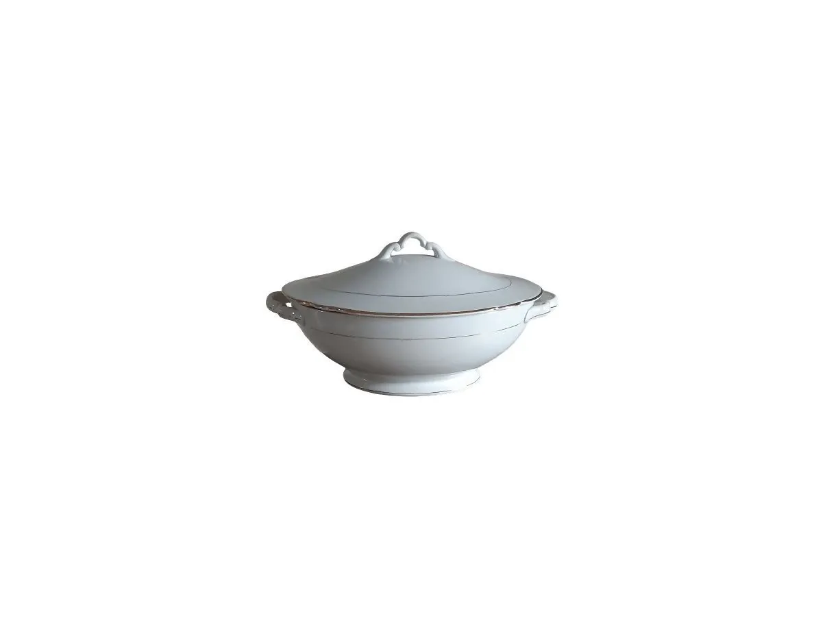 White tureen with golden profiles, Italian Ceramic Society image