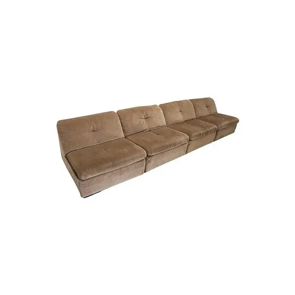 Vintage velvet modular sofa (1970s), Busnelli 