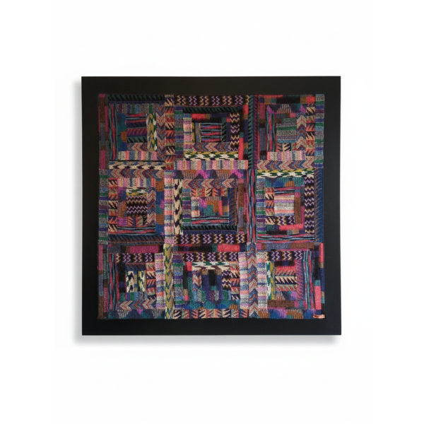 Arazzo da parete con cornice in legno (anni '90) image